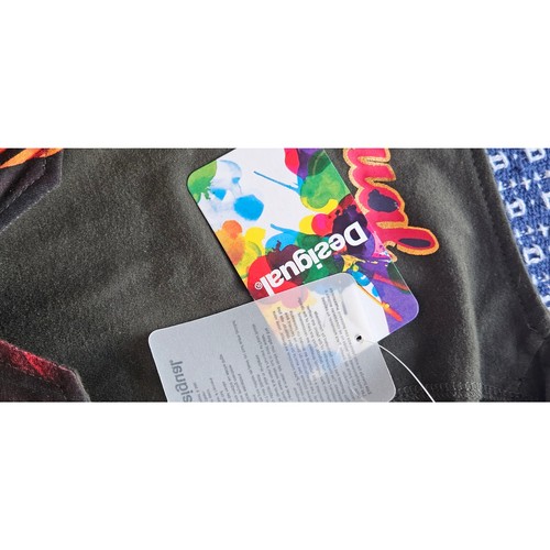 ¡NUEVO CON ETIQUETAS! Top túnica con dobladillo asimétrico Desigual, precioso estampado, algodón, talla XL - Imagen 12 de 12