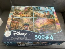 Thomas Kinkade 4 in 1 Disney Puzzles 500pc/SnowWhite/Pocahontas/Mickey&Minnie