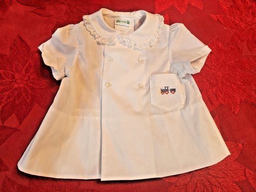 Vintage Baby Boy's Dressy Embroidered Shirt Train - Size 6 to 12 Months Cotton - Picture 6 of 11