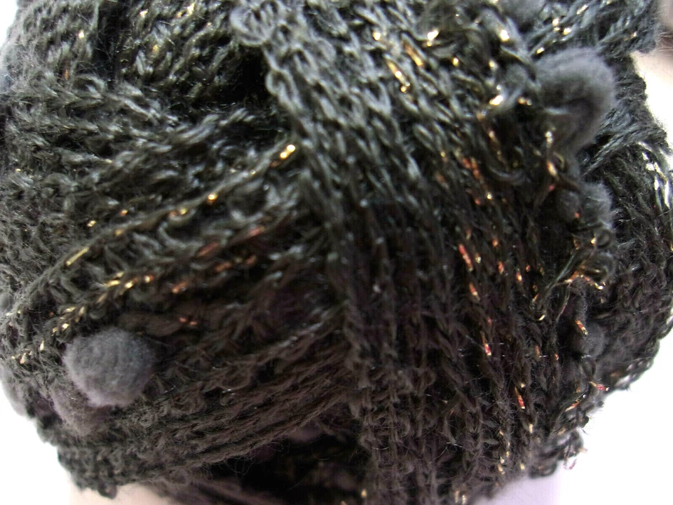 Mondial Pizzo Lux,灰色带金色闪光丝带纱线,按骨架出售 — 第 2/4 张图片