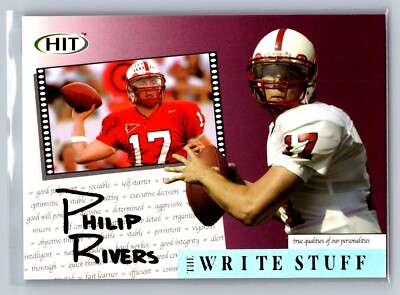 PHILIP RIVERS 2004 Sage Hit The Write Stuff Insert ROOKIE #3 San Diego ...