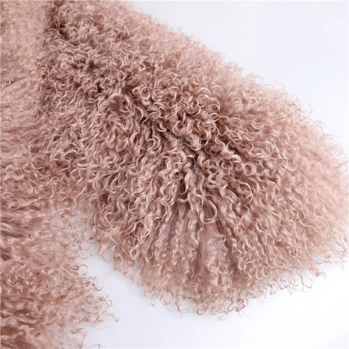 Women Real Mongolian Lamb Fur Scarf Shawl Double Side Lamb Neckerchief Wraps - Picture 20 of 28