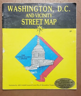 Washington DC and Vicinity Street Map Atlas Book ADC 1986