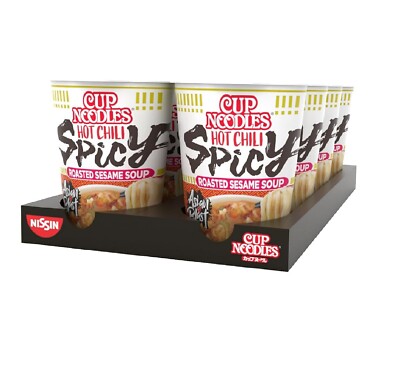 Nissin Cup Noodles Hot Chili Spicy 8er Pack mit Chilis geröstetem Sesam & Gemüse