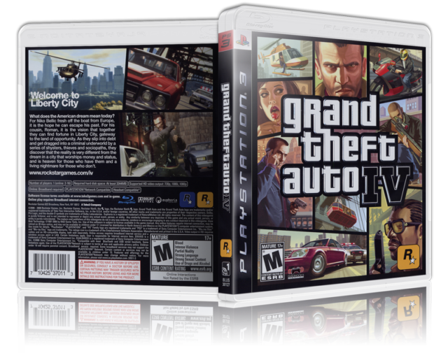 Grand Theft Auto IV - Replacement  PS3 Cover and Case. NO GAME!!