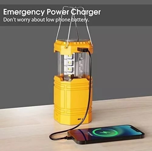 Ultra Bright Collapsible Hand Crank LED Flashlight, Portable Wind Up Tent Light - Picture 4 of 7