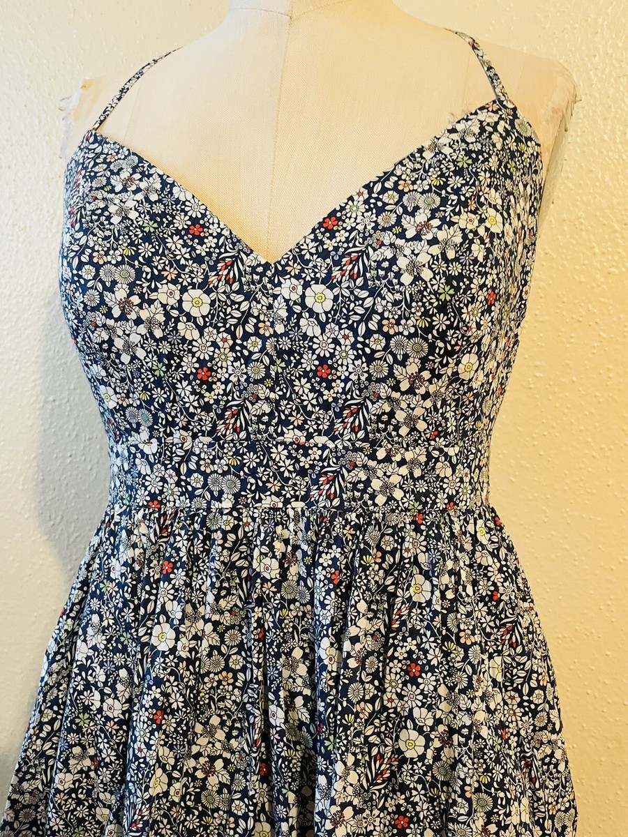 J Crew Liberty Fabrics Thorpe Lace Up Floral Lined Pocket