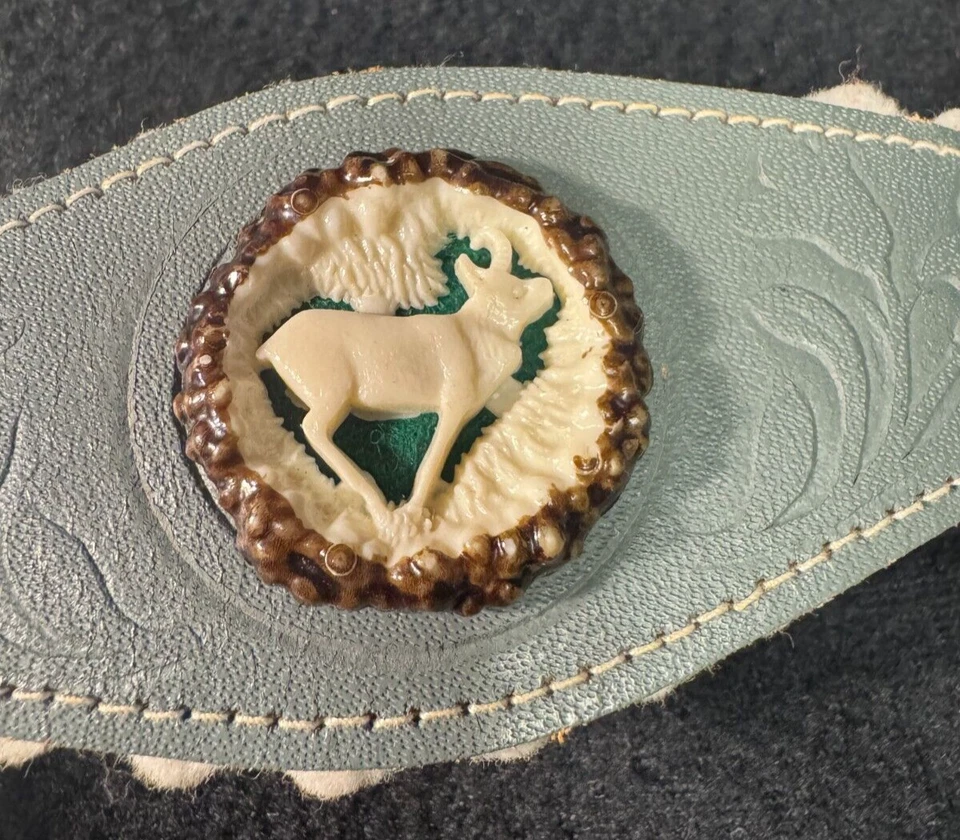  Pantalones de cuero Oktoberfest.  Gamuza Gris Talla Pequeña ☼ Foto 3 de 4