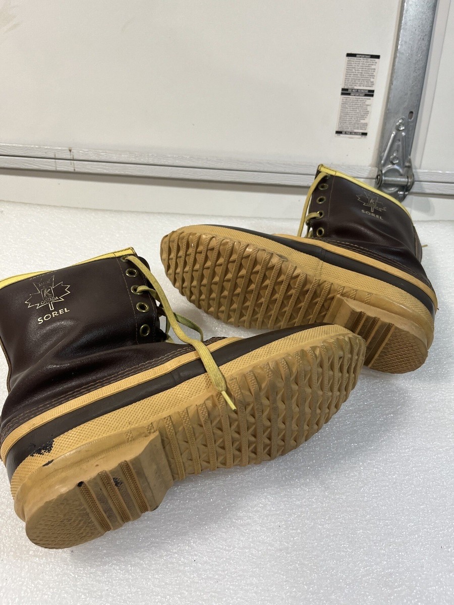 Mens Vtg Sorel Sz 10 Arctic Pac Kaufman Canada Brown Snow 