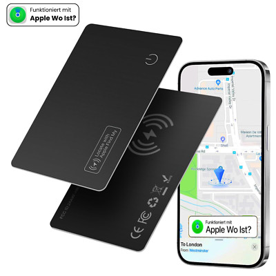 Apple AirTag Alternative (Wo ist?) im Kartenformat Brieftasche GPS-Tracker (iOS)
