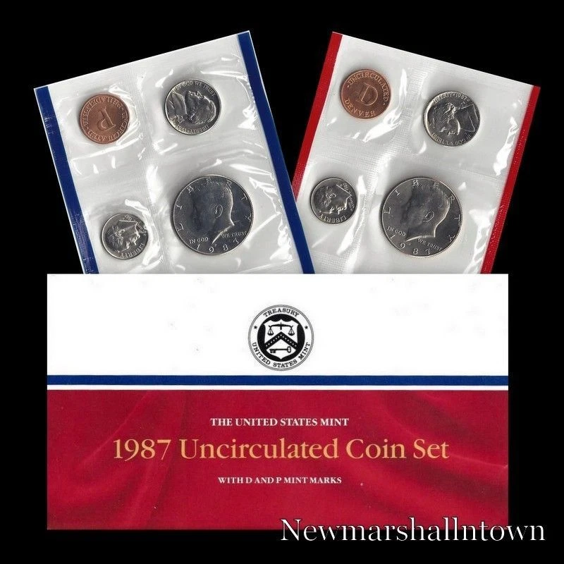 1987 P+D+S Mint Proof Set ~ Kennedy Washington Roosevelt Jefferson Lincoln  - Image 2 of 3