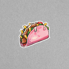 Watercolor Taco Sticker - Colorful Mexican Food Illustration Art Decal 1183