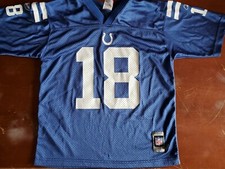 NFL Indianapolis Colts Peyton Manning 18 Blue Jersey Reebok Youth Large 14-16 