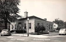 RPPC Amherst Ohio Post Office 1947 Chrysler Windsor Car Photo Vtg Postcard F4