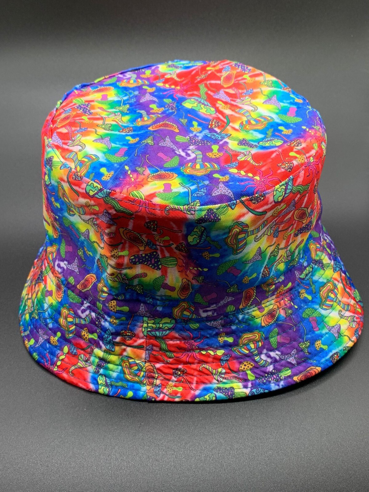 Colorful Mushroom Print Reversible Bucket Hat Unisex Foldable Cool Style  -image