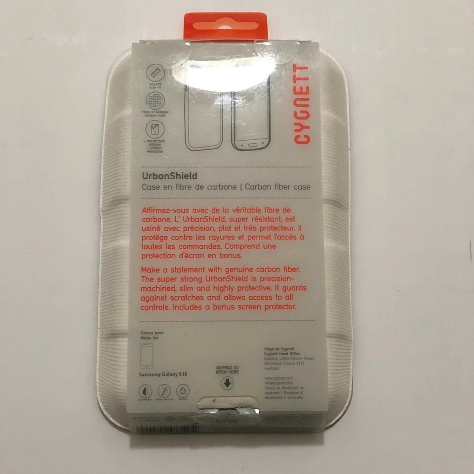NEW CYGNETT URBANSHIELD SAMSUNG GALAXY S3 SIII CARBON FIBRE ECO FRIENDLY CASE Foto 2 de 2