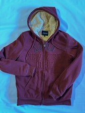 Aeropostale Full Zip Hoodie Sweatshirt Men's Large New York 1987 Maroon Pockets