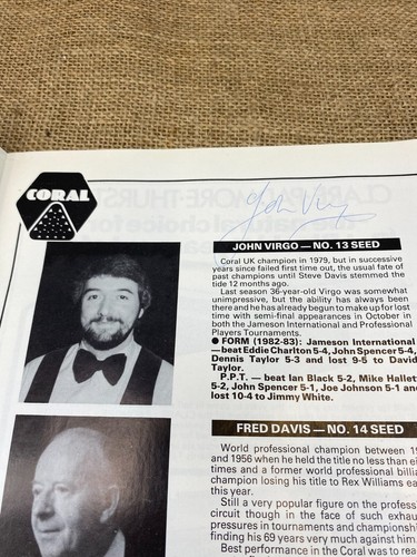 RARE UK PROFESSIONAL SNOOKER CHAMPIONSHIP 1982 PROGRAMME-LOTS OF AUTOGRAPHS - Picture 11 of 15