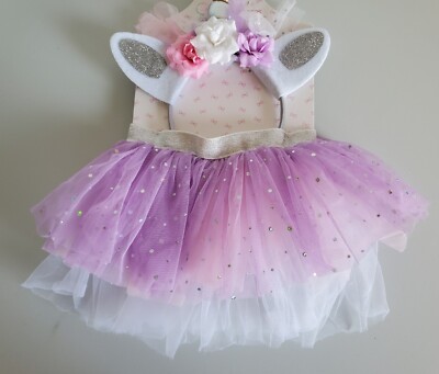 New Unicorn Tutu and Head Wrap Set, 0-12M