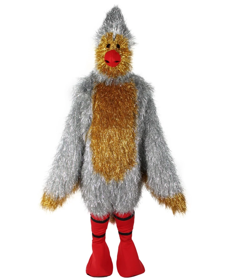 HPO Adult Unisex Furry Red & Black Cardinal Mascot Fur Suit Costume Bundle - Image 3 of 4