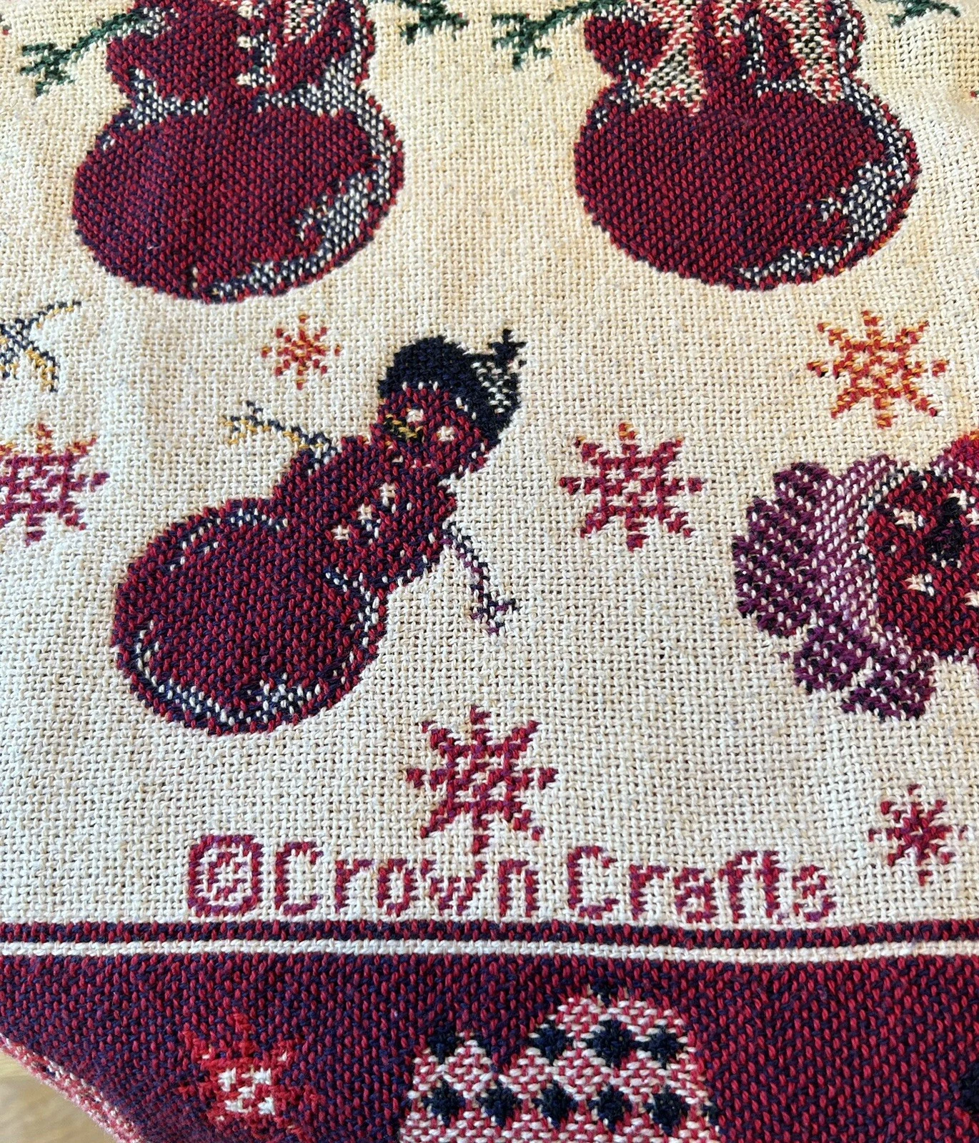 Christmas Winter Snowman Tapestry Throw Blanket Crown Crafts