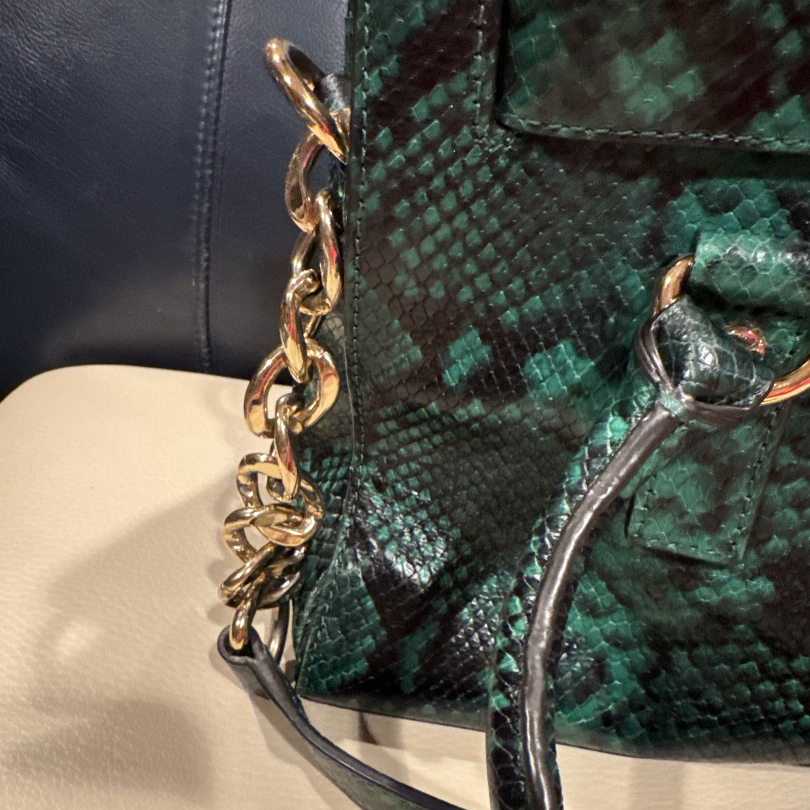 Michael Kors Hamilton python-embossed leather sat… - image 7