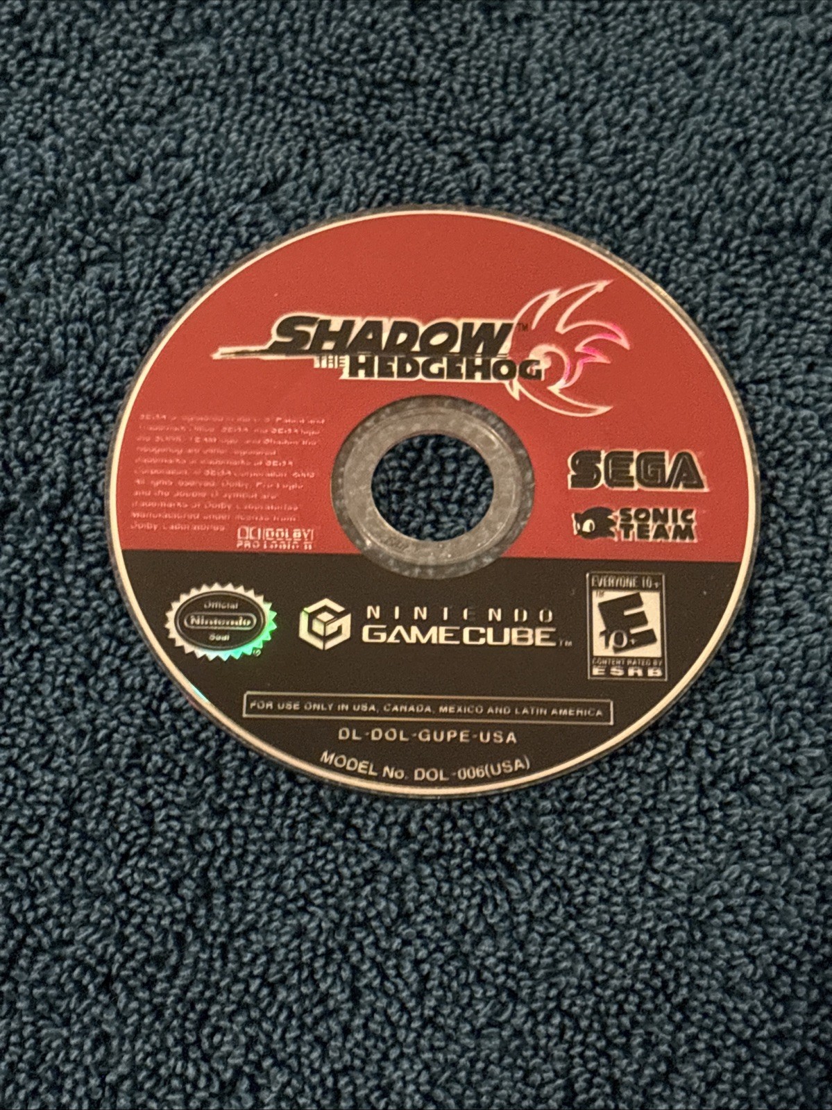 NINTENDO GAME CUBE Shadow the Hedgehog *Disc Only* 2005 gamecube TESTED & WORKS!