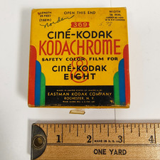 Vintage Kodachrome safety color film box for Cine-Kodak Eight 1946 