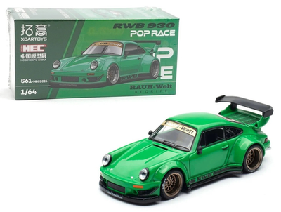 ポップレース　POP RACE RWB 2026 HEC 限定 Xcartoys x Pop Race 1:64 Porsche RWB 930 Rauh-Welt Green HEC 2026