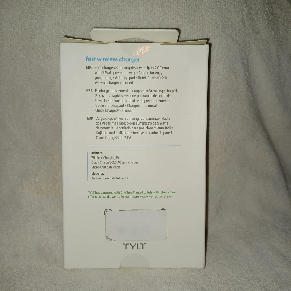 TYLT ORB Wireless Charger For Apple, Android 9W Fast-Charging Black New (ZV) - Image 2 of 4