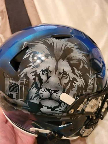 Barry Sanders Lions Signed Painted Speed Flex Helmet. Beckett Authenticated