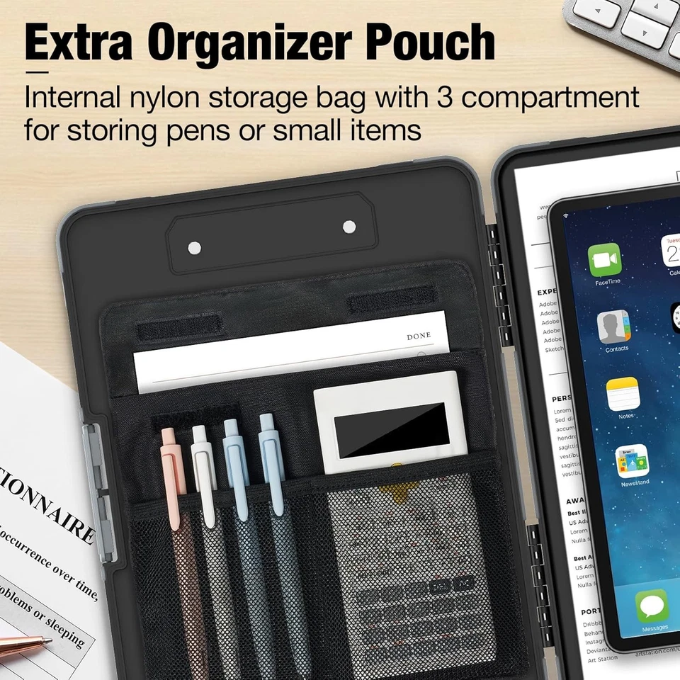 Sooez Heavy Duty Storage Clipboard 8.5x11" with Pen Pouch for Contractors - Image 4 of 4