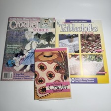 Lotto di 3 tovaglie mondo uncinetto vintage modello libro e rivista anni 90