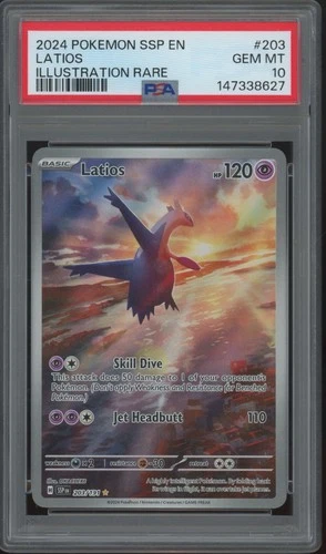 2024 Pokemon Surging Sparks Illustration Rare #203 Latios Gem Mint PSA 10