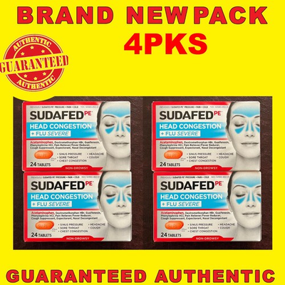 #ad SUDAFED PE Pressure Pain and Cold Tablets 24 Count EX3 2028 4P $30.00