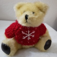 VTG Bear Red Sweater Christmas Winter Plush Stuffed Animal Costco 1998