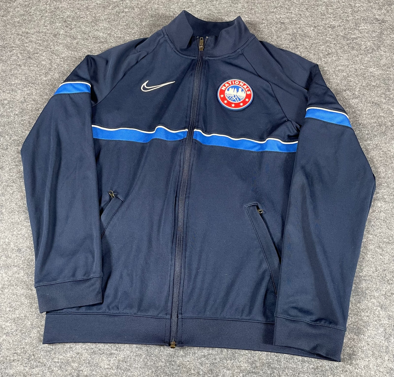 SACAI X NIKE Giacca Nike donna blu medio full zip pista nazionale swoosh logo ricamato