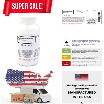 #ad #ad 500g Lab Grade Sodium Hydroxide Beads Chemical for Research amp; Education $51.29