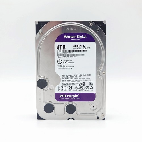 Western Digital WD Purple 4TB Surveillance HDD SATA 3.5" 6GB/s Fully Tested!