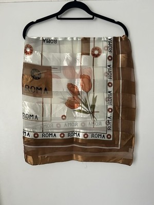 Vintage Roma Blumen Schal Tulpen Design neutrale Frühlingsfarben