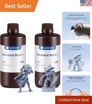 Standard 3D Printer Resin Plus, 405nm SLA Fast UV-Curing Resin, High Precisio...