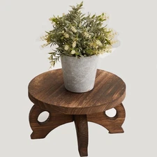 Plant Stand Indoor Round Wood Risers Display Stands Decorative Table for Flow...