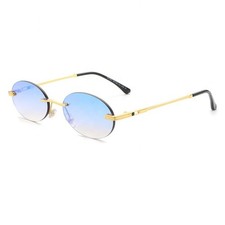 Rimless Men Women Sunglasses Polarized UV400 Gold Driving Outdoor Travel Sport