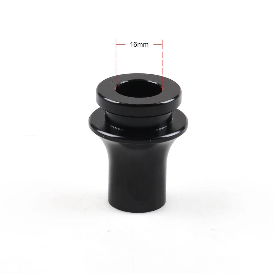 Adaptador retenedor de arranque perilla de cambio manual de aluminio negro rosca universal Foto 3 de 4