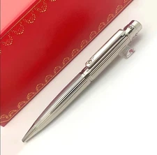 2025 Cartier Santos de Cartier Ballpoint Pen – Palladium Finish – New In Box