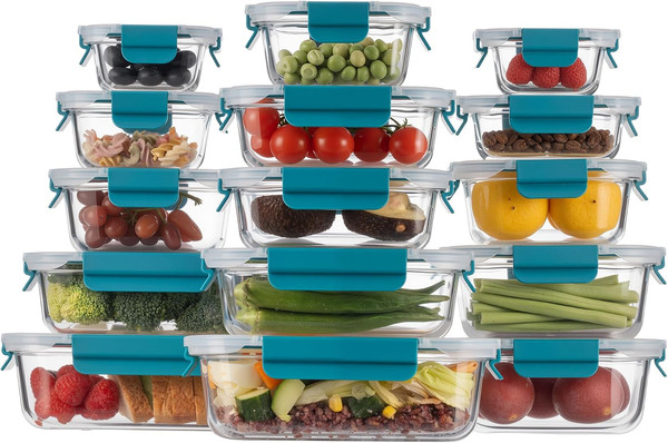 Genicook Frischhaltedosen Aus Glas,GlasbehäLter Mit Deckel Meal Prep Boxen Glas-image