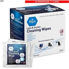 Portable Anti-Static Cleaning Wipes for Eyeglasses  Touch Screens, 100 Pack