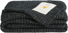 UnHide Melange Knit Blanket - 60" x 80" Textured & Ultra-Soft Wool Throw - Timel