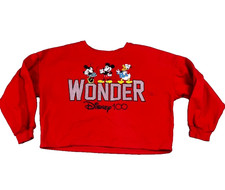 Disney 100 Anniversary Wonder DCL Cropped Sweatshirt Red Youth XL 15-17 