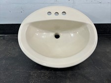 Vtg-American Standard Oval Light Cream Color 20x17 Self Rimming Drop In Bathroom